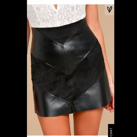 PPLA Dresses & Skirts - PPLA RAELYNN BLACK VEGAN LEATHER MINI SKIRT